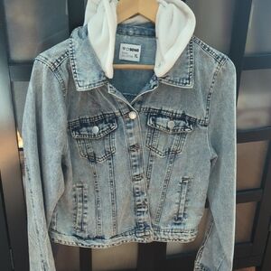 Ci Sono Blue Denim Jacket with White Accents